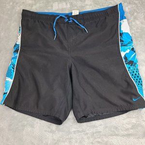 Nike Vintage 00's ‎ Hawaiian Floral Print Mens Swim Shorts Trunks, Size Large